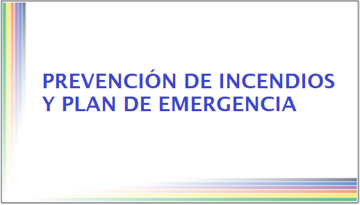 Prevención de incendios y plan de emergencia