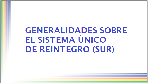 Generalidades sobre el Sistema Único de Reintegro (SUR)